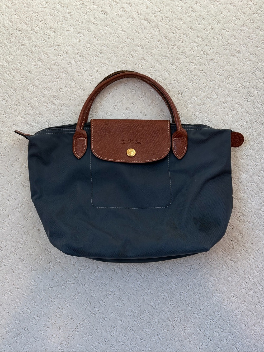 Small Longchamp Shoulder Bag. Slate Blue